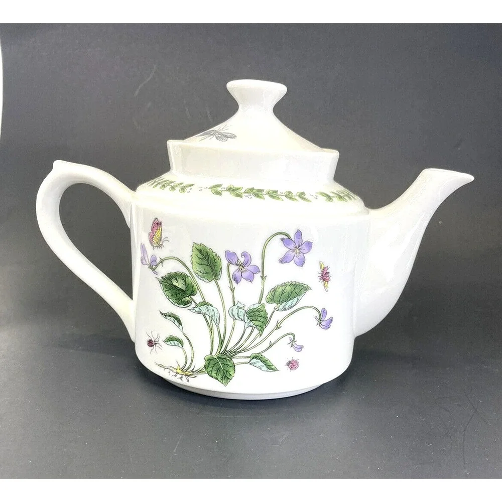Shafford Herb Garden Teapot with‎ Lid Vintage NW/OTs